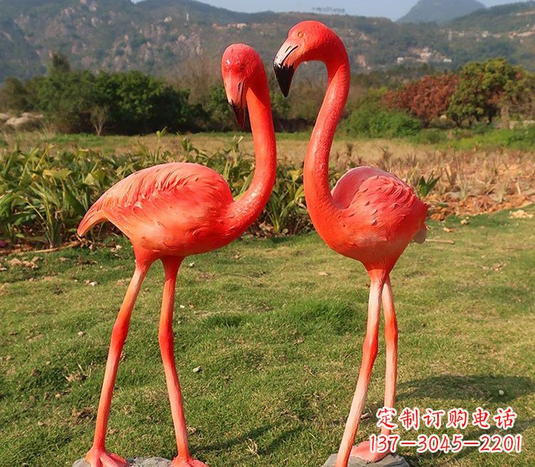 廊坊玻璃钢仿真火烈鸟雕塑极致精细的艺术品