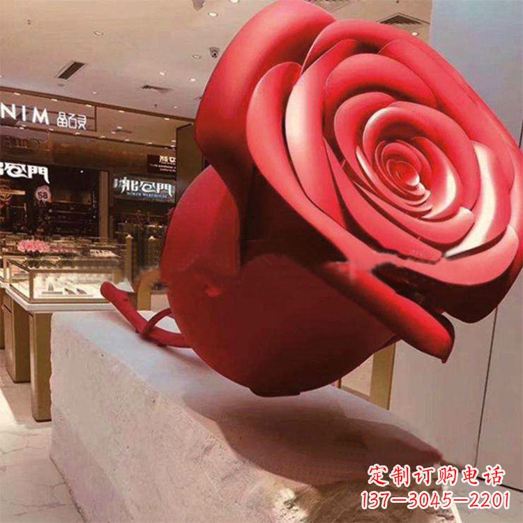 廊坊玻璃钢玫瑰花雕塑