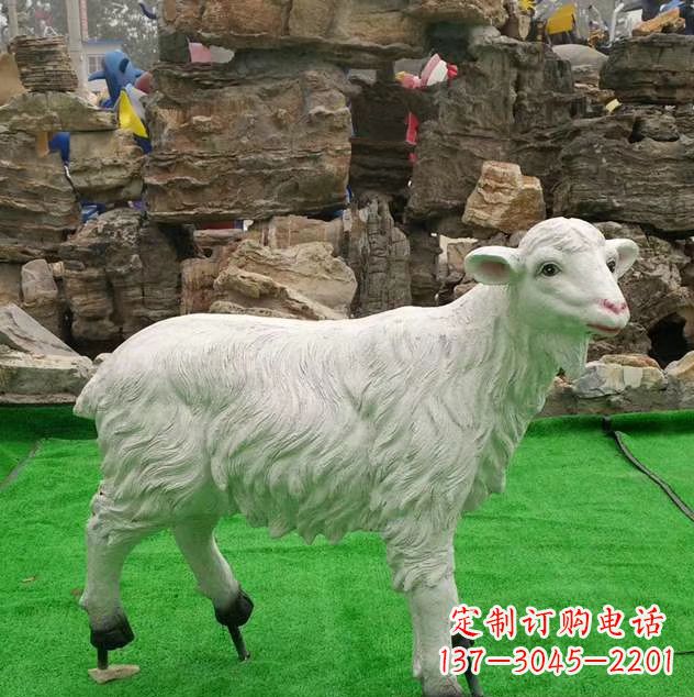 廊坊玻璃钢绵羊雕塑