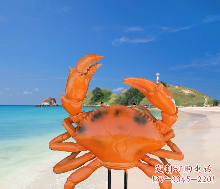 廊坊玻璃钢仿真螃蟹雕塑