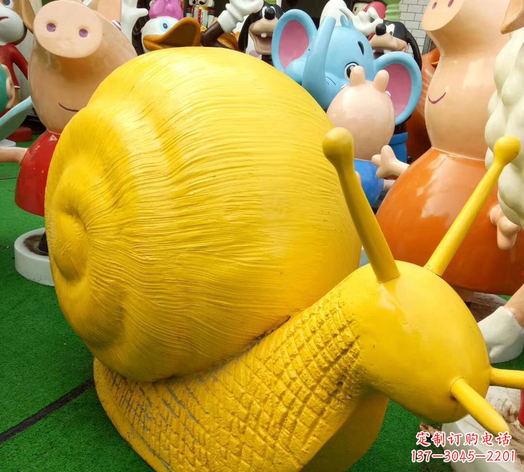 廊坊玻璃钢仿真蜗牛 公园动物雕塑