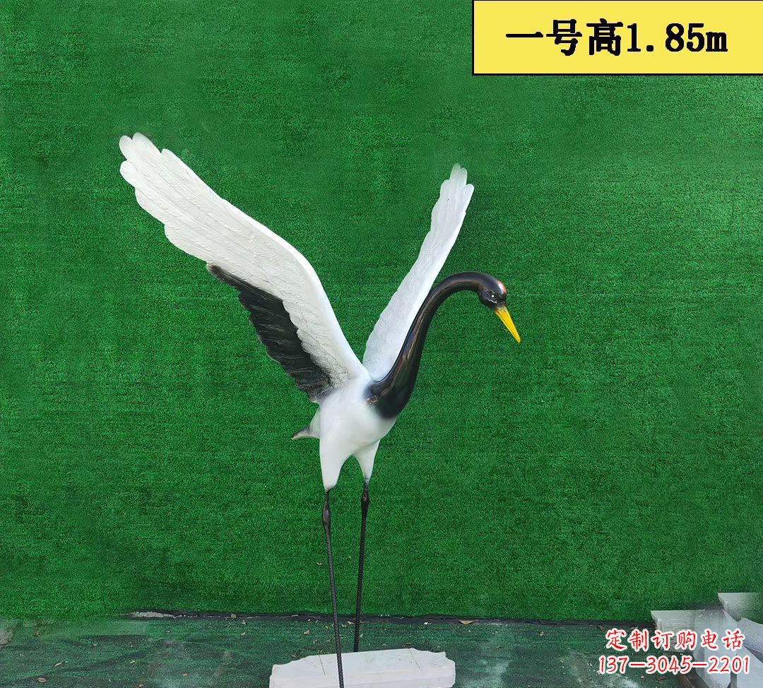 廊坊仙鹤雕塑玻璃钢仿真景观动物雕塑