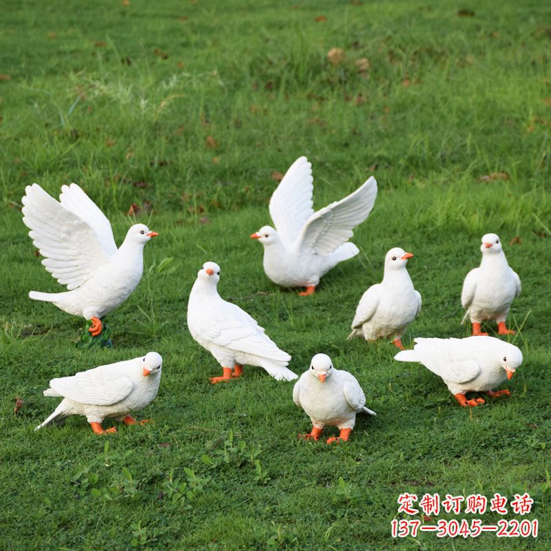 廊坊玻璃钢鸽子雕塑艺术的精美表现
