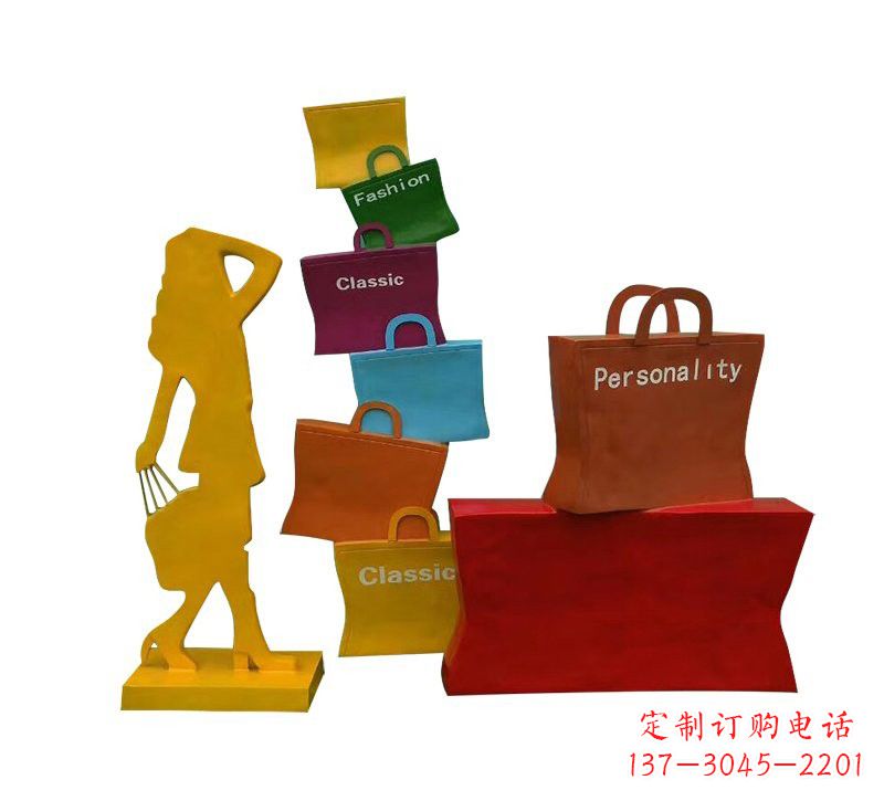 廊坊玻璃钢购物袋雕塑——极致艺术