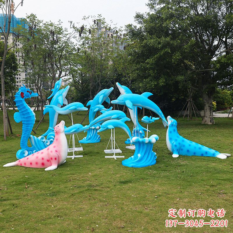 廊坊玻璃钢海豚雕塑艺术的精美表现