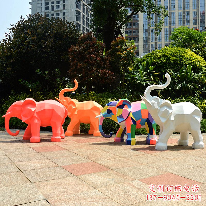 廊坊金色大象雕塑活跃的商场游乐场