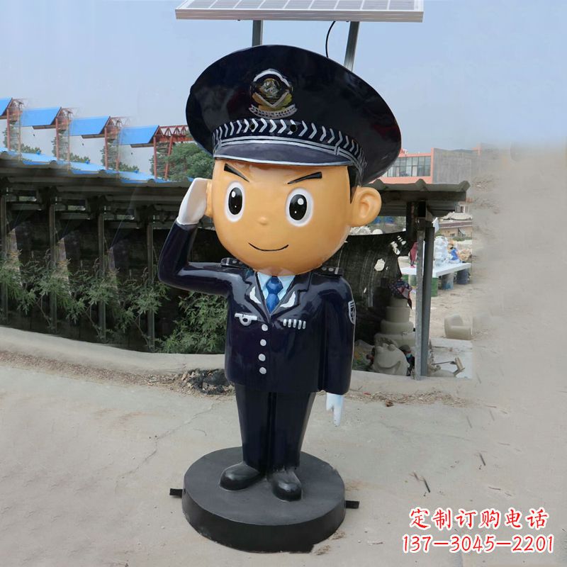 廊坊玻璃钢警察雕塑