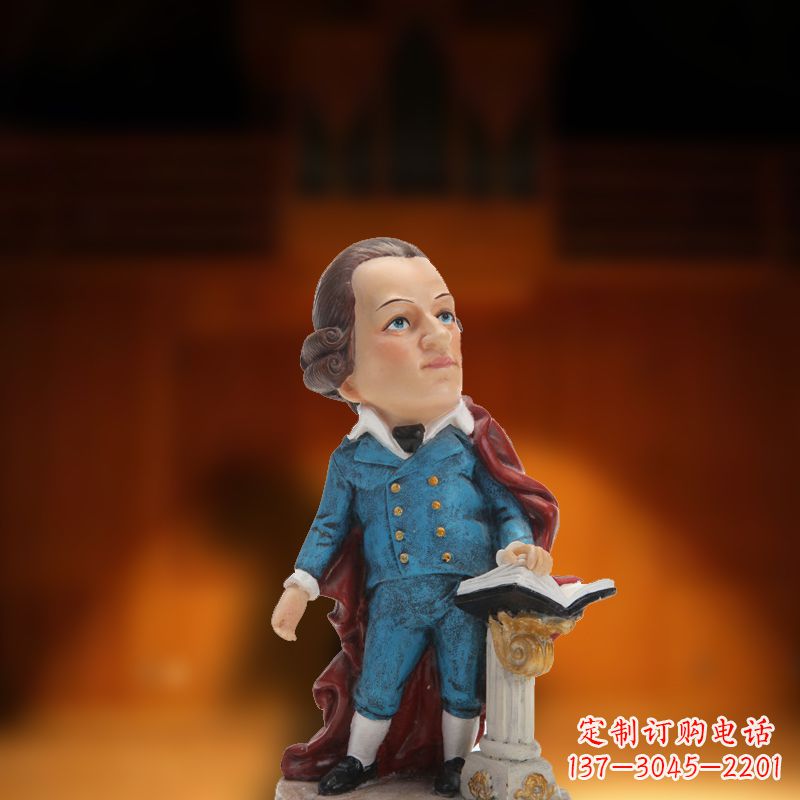 廊坊玻璃钢艺术莫扎特雕塑