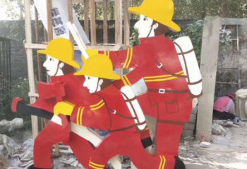 廊坊玻璃钢消防员雕塑——精致的园林景观装饰