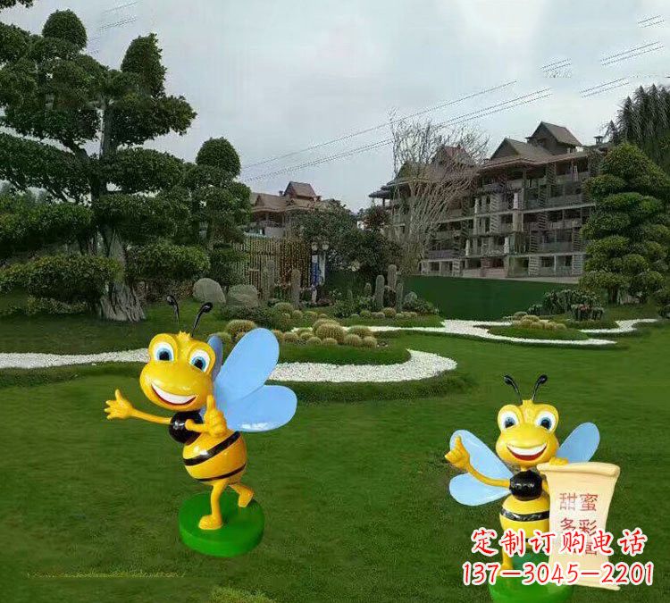 廊坊精美的玻璃钢卡通小蜜蜂雕塑