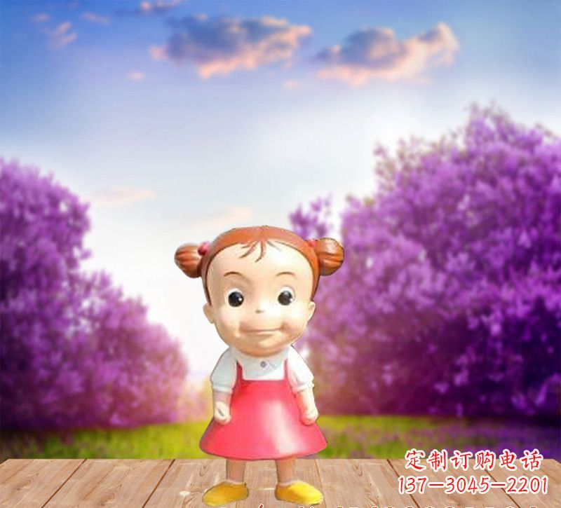 廊坊玻璃钢卡通小女孩雕塑