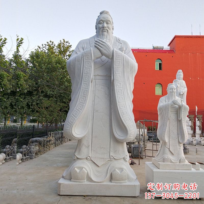 廊坊玻璃钢制作的孔子雕塑