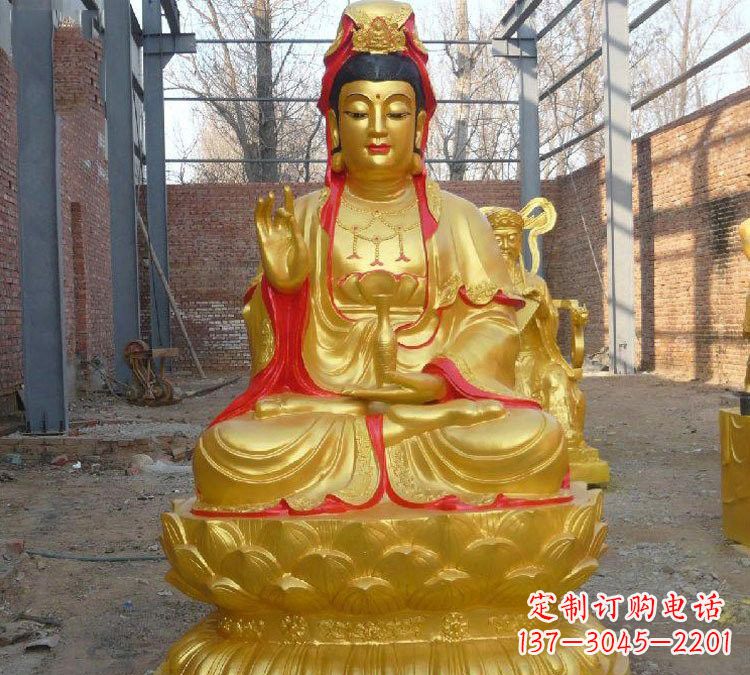 廊坊玻璃钢金观音菩萨雕塑