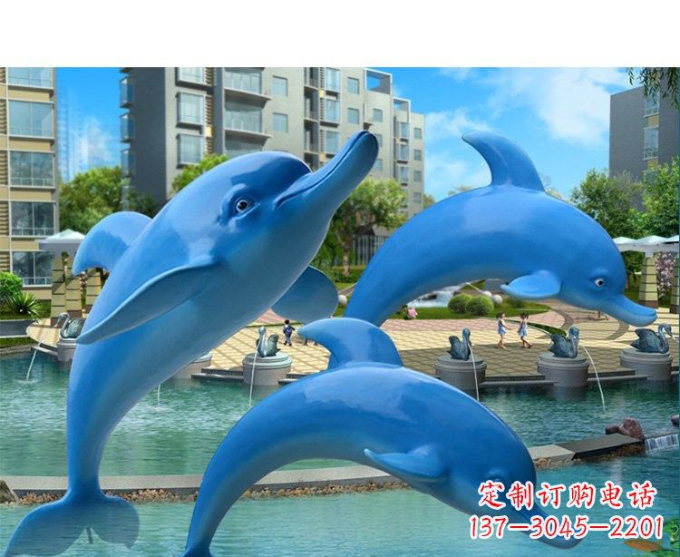 廊坊玻璃钢海豚雕塑灵动而美丽