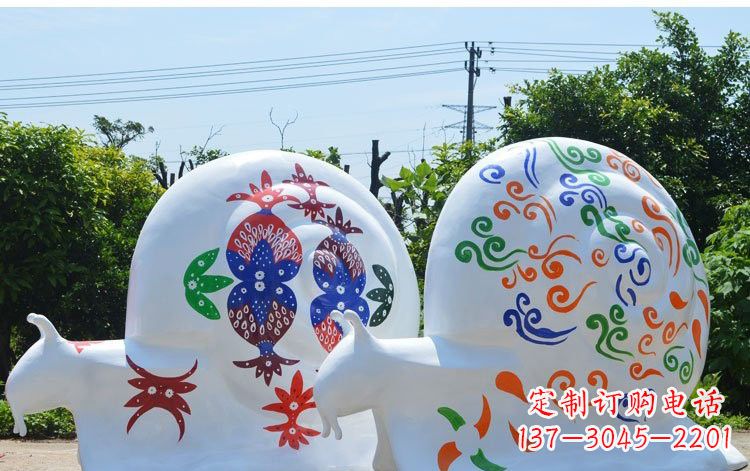 廊坊玻璃钢蜗牛彩绘动物雕塑
