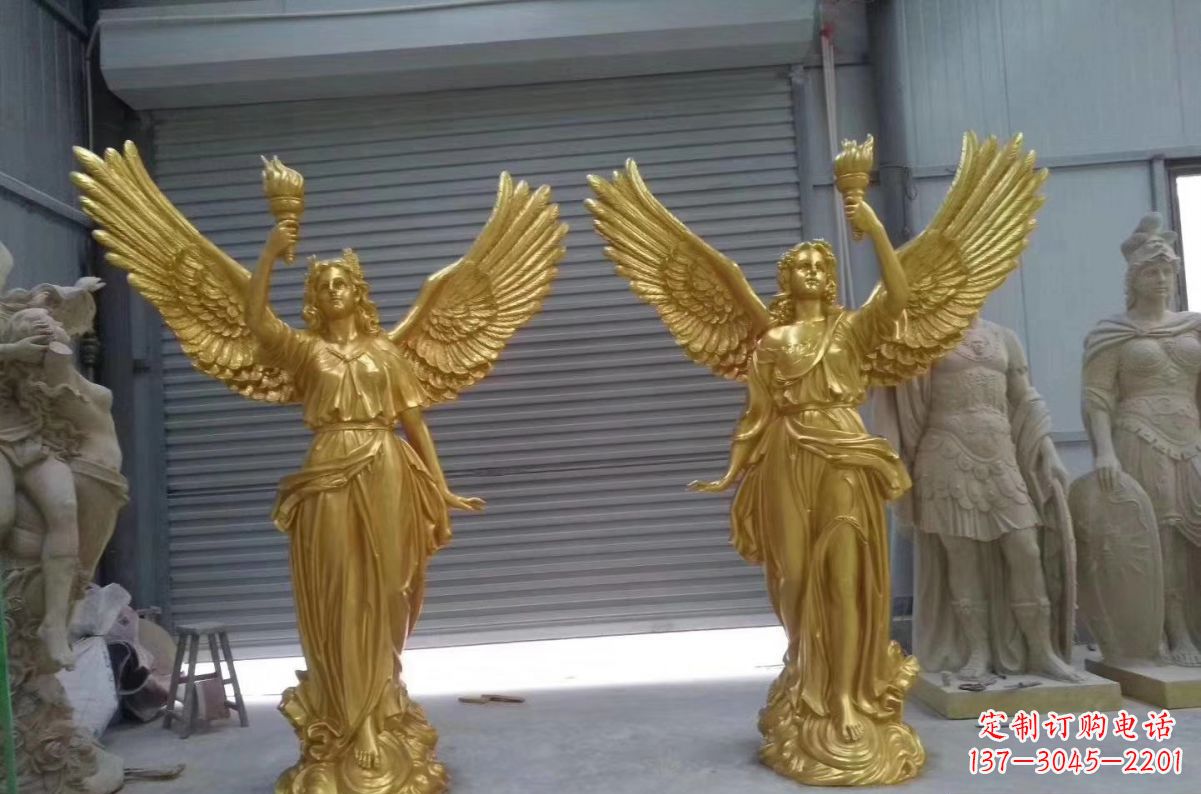 廊坊玻璃钢天使西方人物雕塑之美