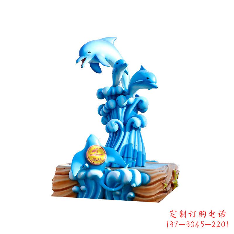 廊坊玻璃钢海豚雕塑精美可爱的海洋宝藏