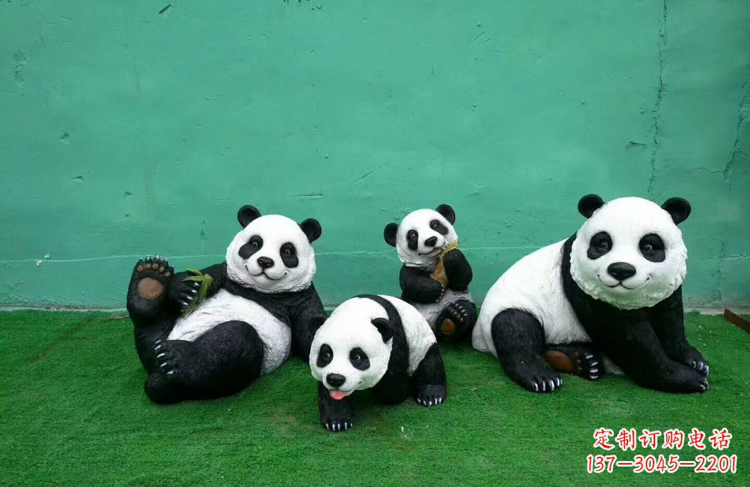 廊坊玻璃钢熊猫雕塑传承中华文化