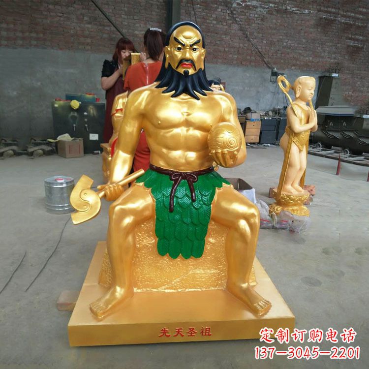 廊坊炎帝雕塑玻璃钢彩绘的神话传说