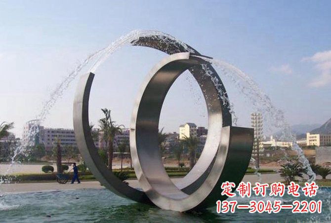 廊坊不锈钢C形喷泉雕塑精美雕塑艺术
