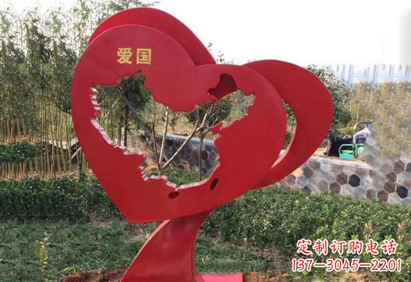 廊坊不锈钢爱国镂空中国地图雕塑