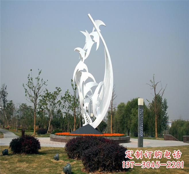 廊坊不锈钢爱心大雁雕塑