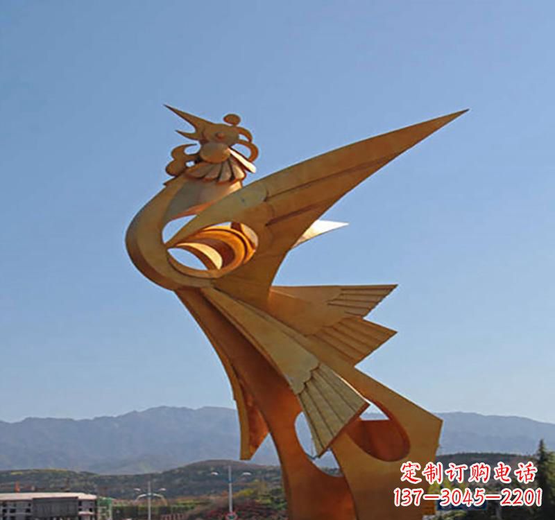 廊坊不锈钢凤凰雕塑传承瑞雪兆丰年