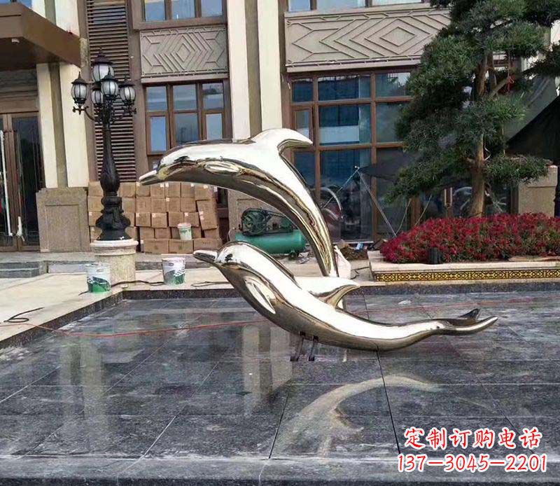 廊坊不锈钢海豚雕塑——美丽的艺术礼物