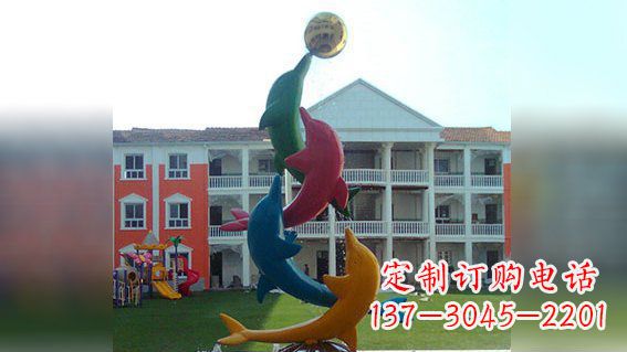 廊坊精美不锈钢海豚雕塑