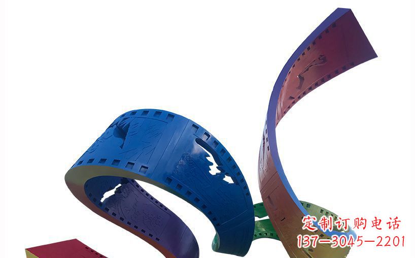 廊坊不锈钢彩色胶卷公园雕塑精美的艺术珍品