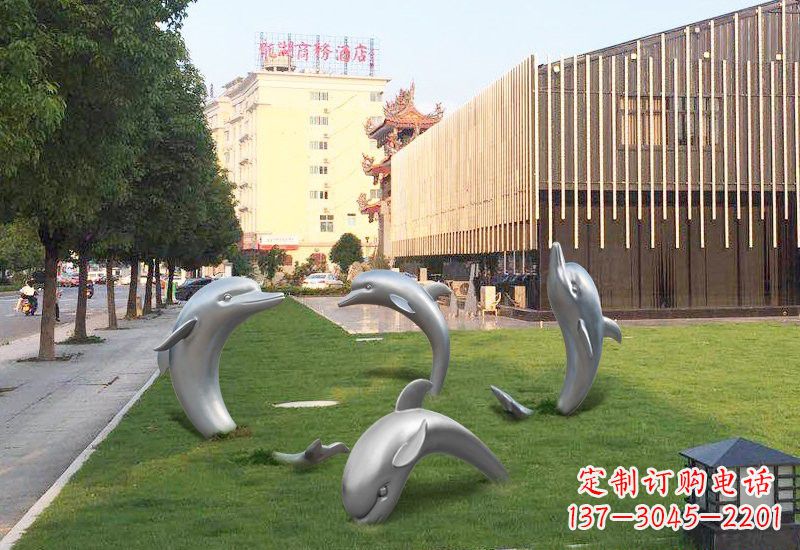 廊坊不锈钢海豚雕塑艺术与环保的完美结合
