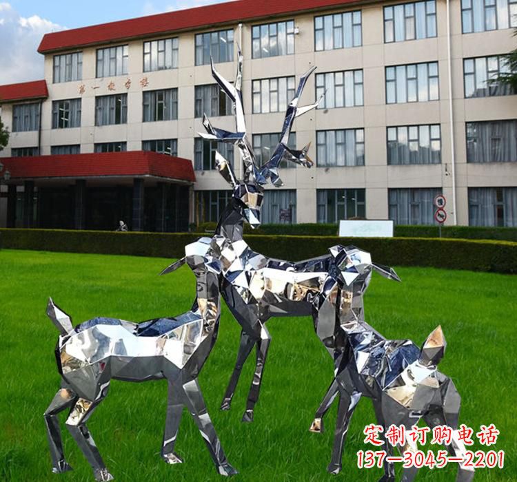 廊坊不锈钢麋鹿雕塑美观耐用的艺术品