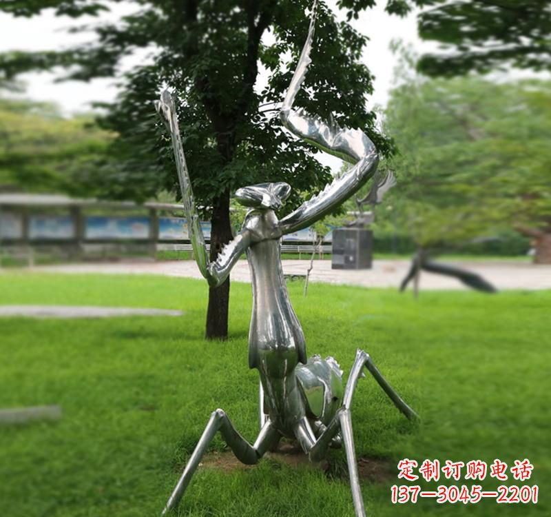 廊坊不锈钢螳螂雕塑精致美观的艺术品