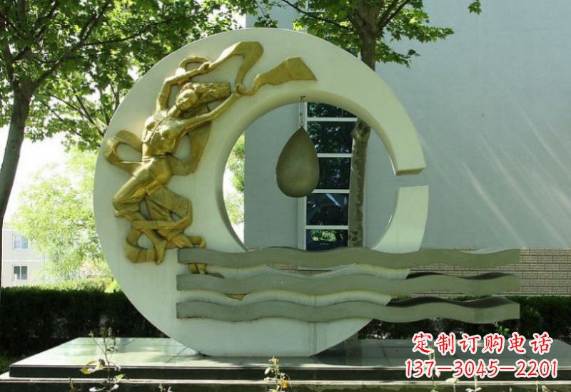 廊坊不锈钢嫦娥奔月雕塑——传承中华文化