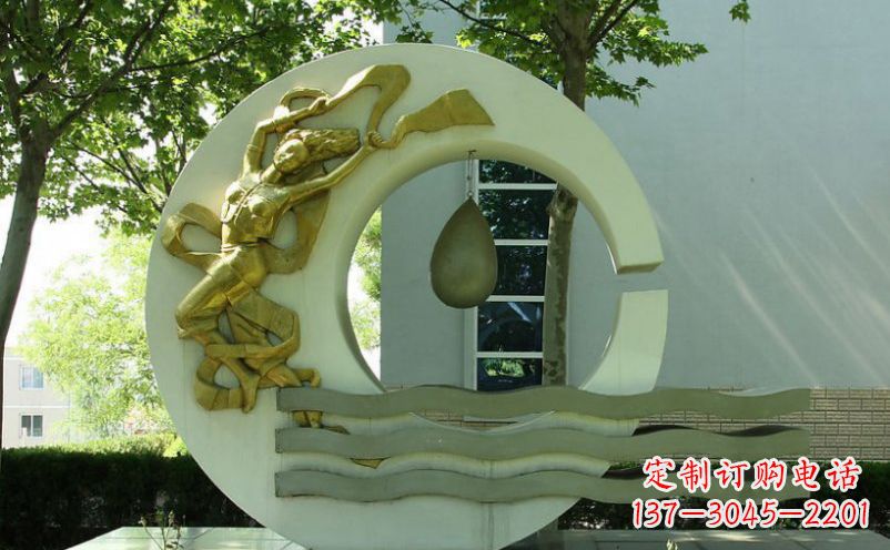 廊坊不锈钢嫦娥奔月景观雕塑