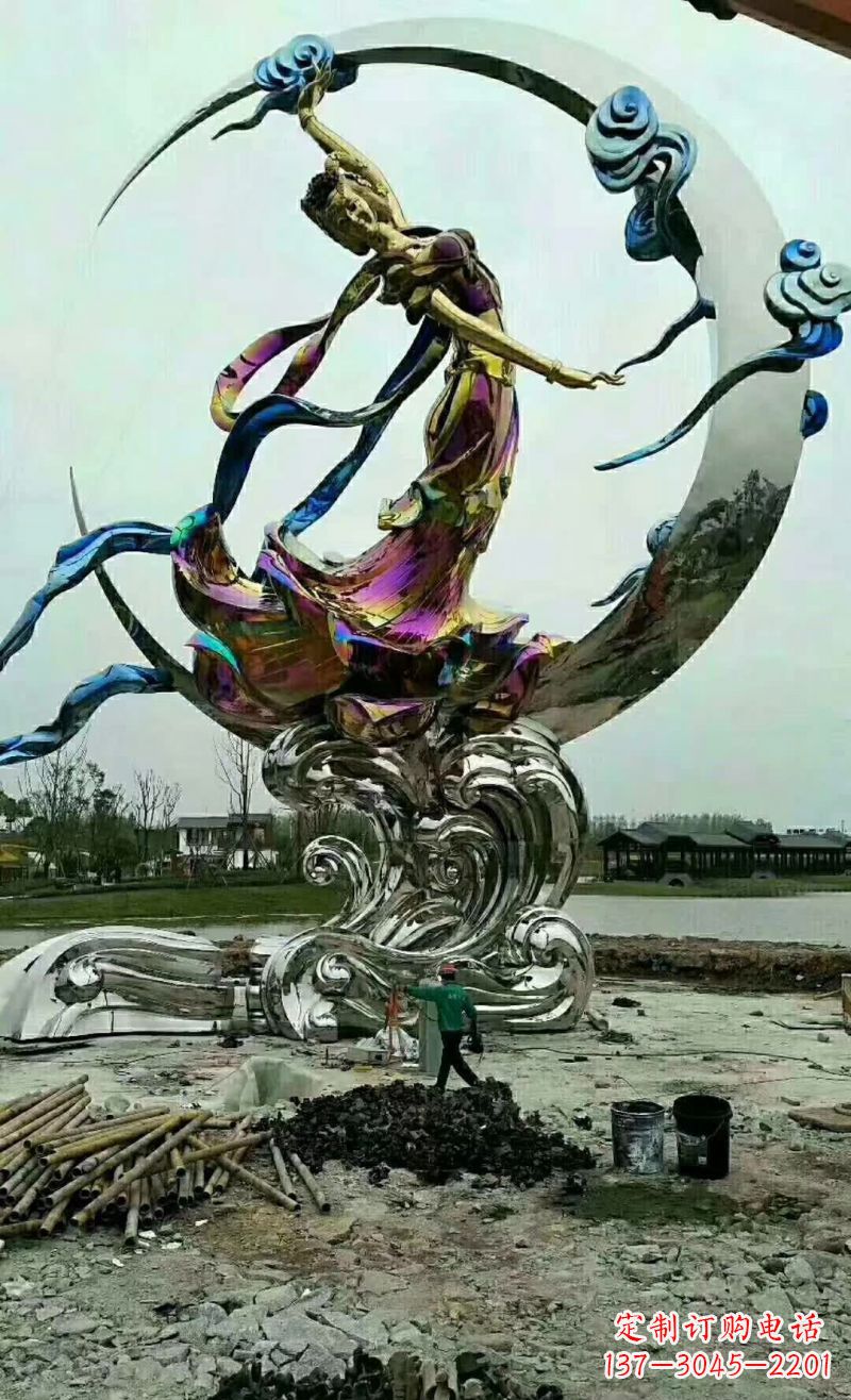 廊坊不锈钢嫦娥奔月雕塑1