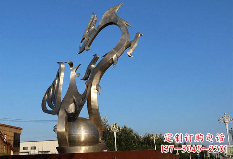 廊坊不锈钢龙凤雕塑以艺术传承文化