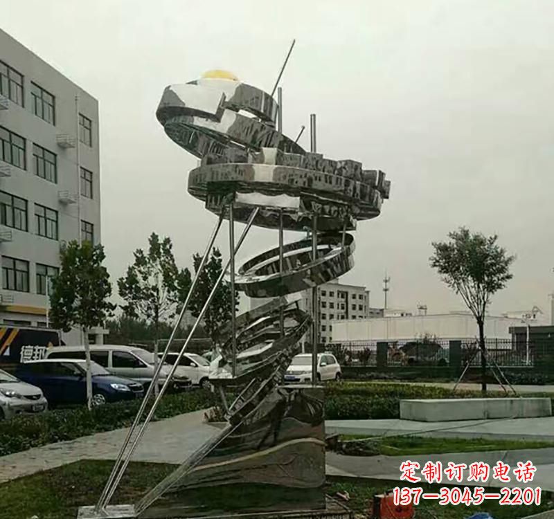 廊坊不锈钢城市创意大型戒指雕塑