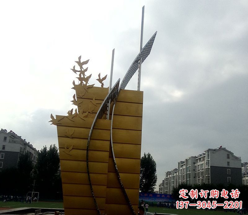 廊坊不锈钢城市帆船起航雕塑 