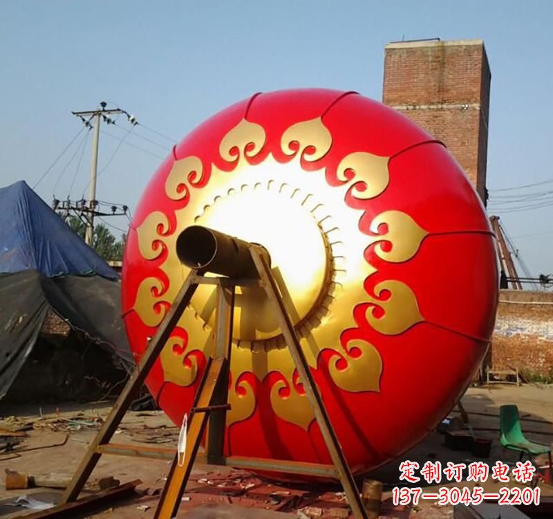 廊坊不锈钢城市红色灯笼雕塑