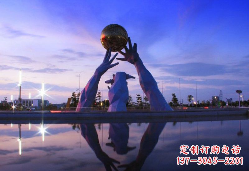 廊坊不锈钢城市手托地球雕塑