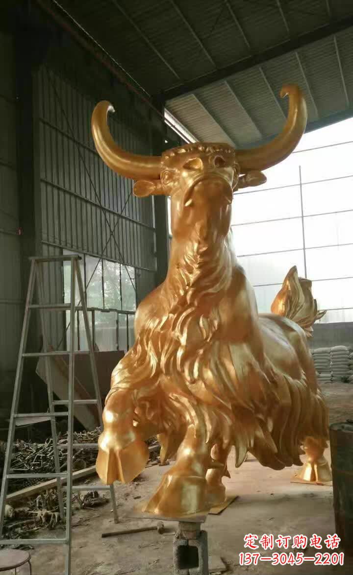 廊坊不锈钢城市钛金牦牛雕塑
