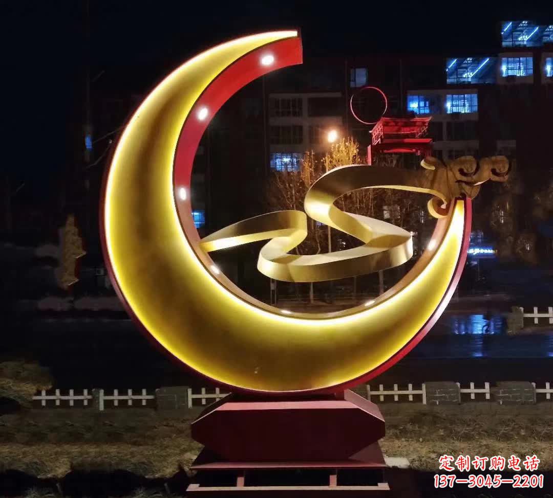 廊坊绚丽的不锈钢月亮雕塑