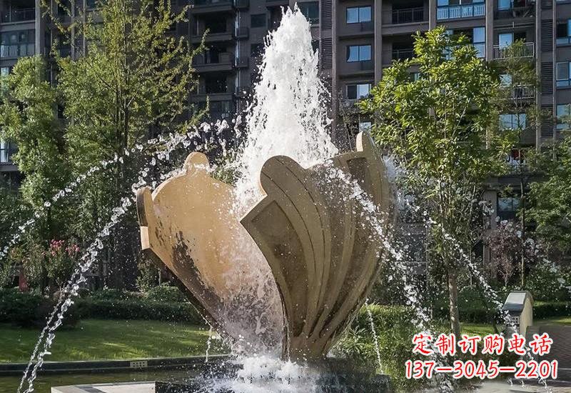 廊坊不锈钢抽象贝壳喷泉雕塑
