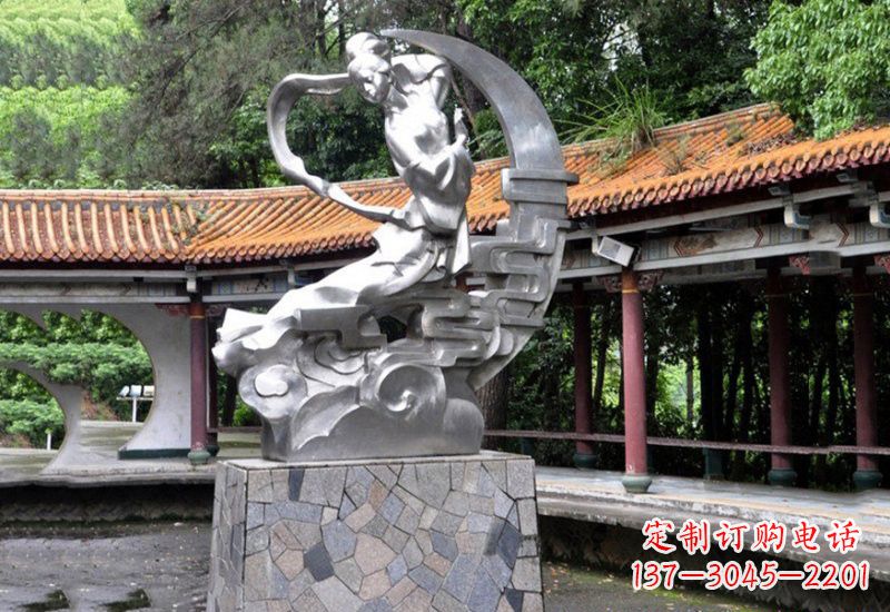 廊坊不锈钢抽象嫦娥奔月雕塑