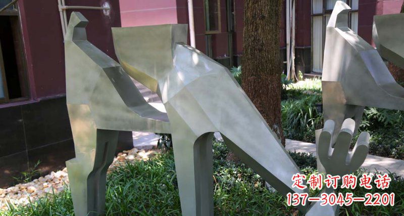 廊坊精美的不锈钢梅花鹿雕塑