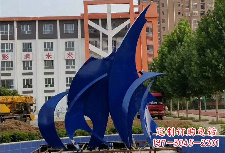 廊坊不锈钢抽象船帆雕塑