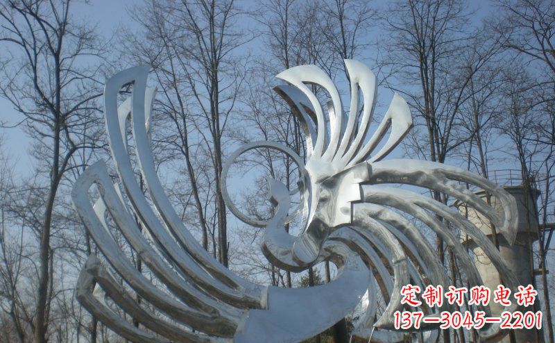 廊坊精美的不锈钢凤凰雕塑