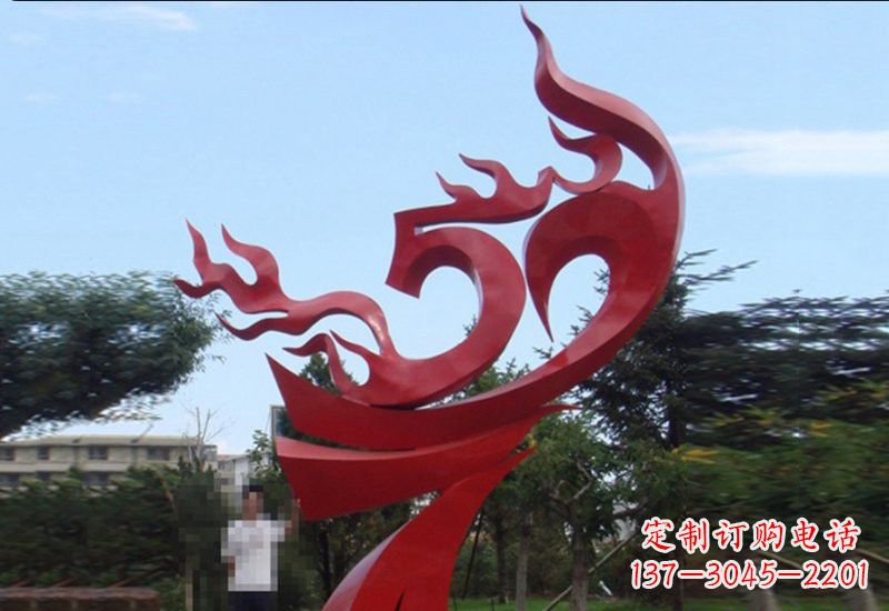 廊坊不锈钢凤凰涅槃雕塑——象征着新生
