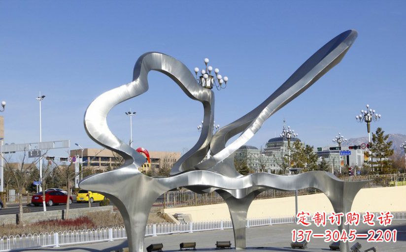 廊坊不锈钢抽象钢琴广场雕塑